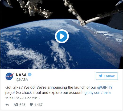 NASA宣布开通Giphy账号:首批分享了450+图片 - 动点科技