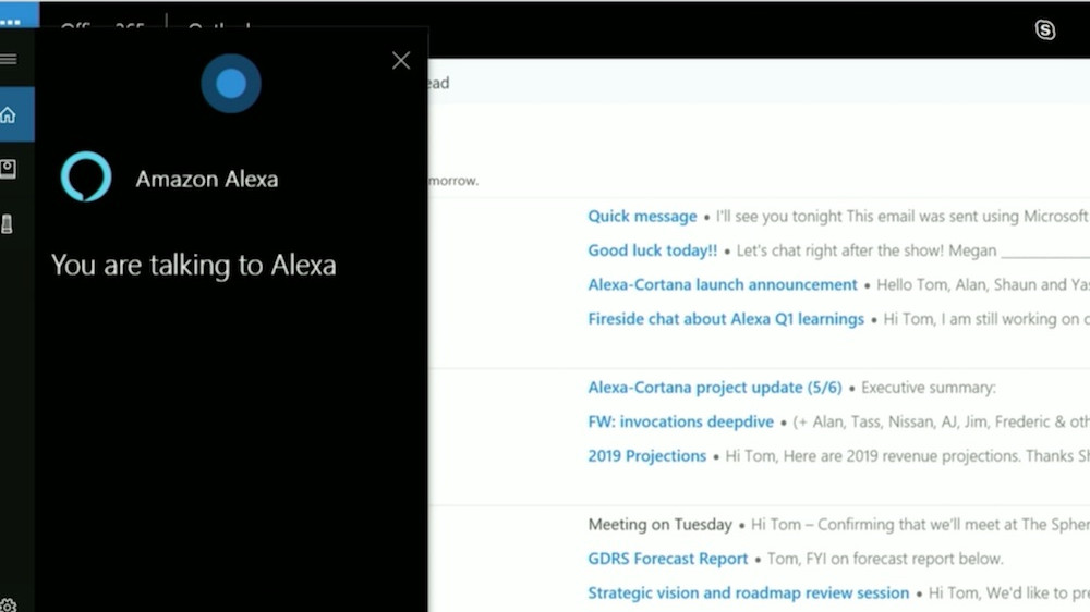 还挺方便，微软演示 Alexa 和 Cortana 的整合