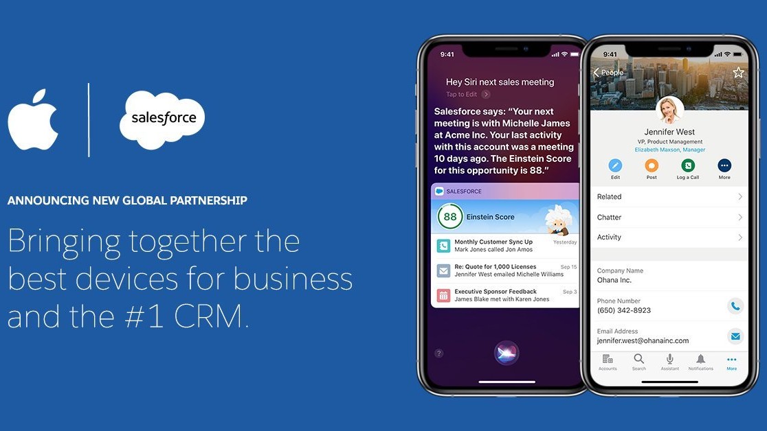苹果和企业云计算公司 Salesforce 合作，将 Siri 带给企业客户