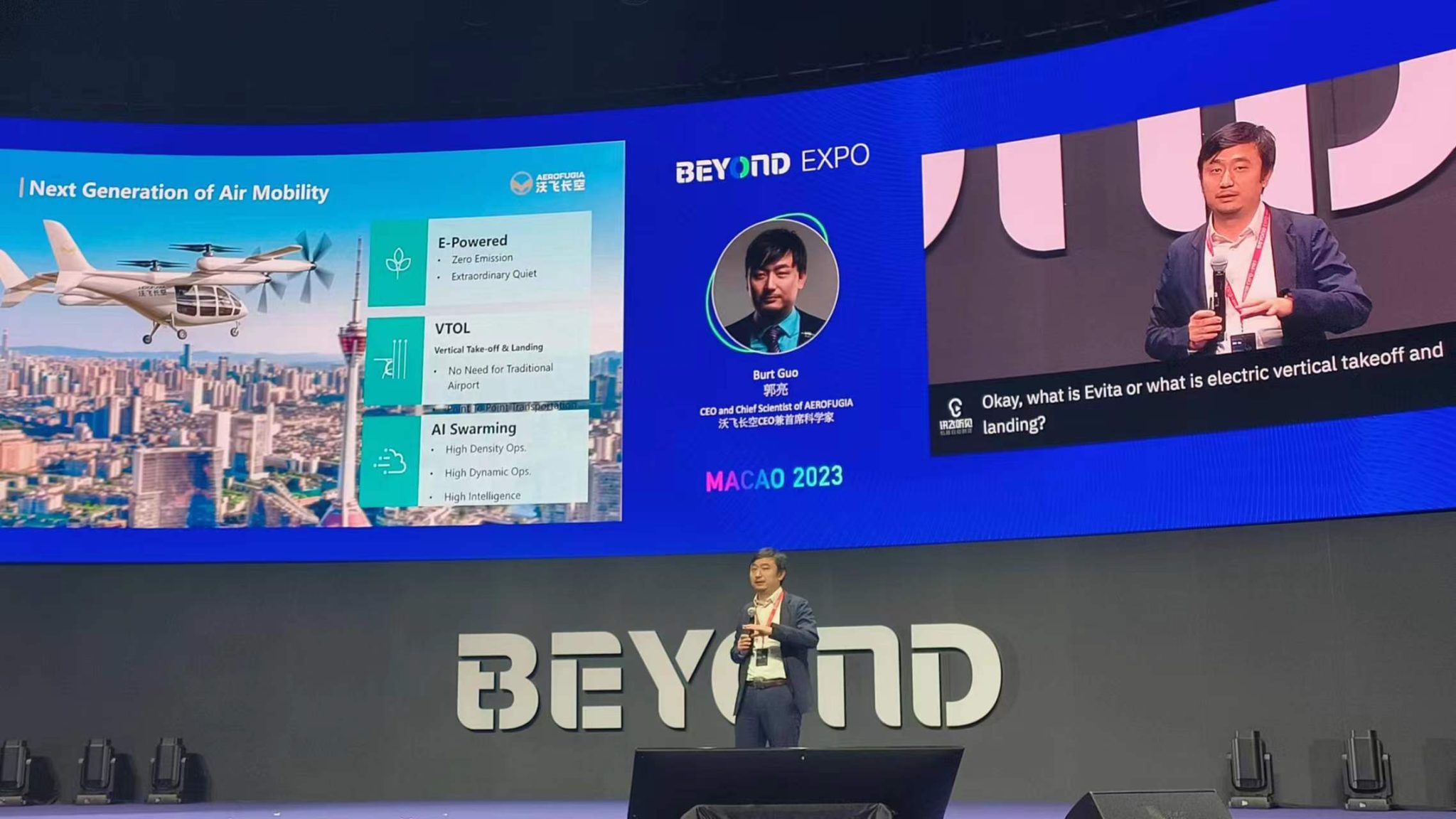 “飞行汽车”沃飞长空AE200亮相 ｜BEYOND Expo 2023 - 动点科技
