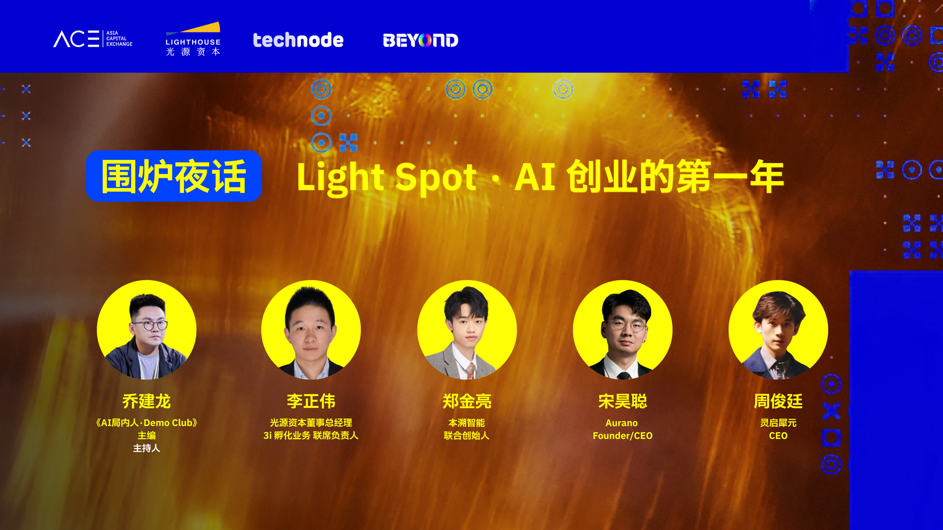 Light Spot AI创业第一年围炉夜话嘉宾信息